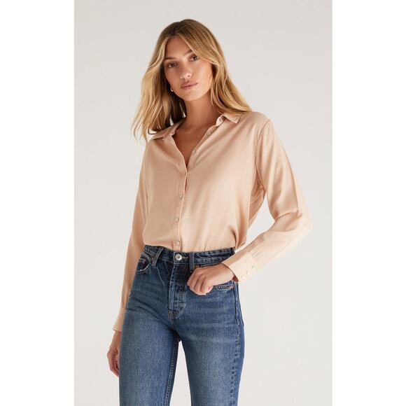 Equipment - Champagne Colored Silk Button Down Top - Shirt Size S/P Blouse - Picture 1 of 10